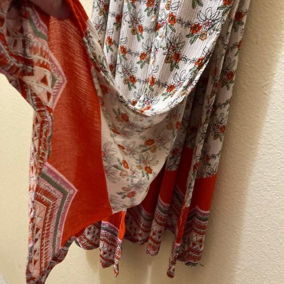 Patrons Of Peace Floral Off Shoulder Button Front Floor Length Maxi Dress Small - Picture 5 of 8